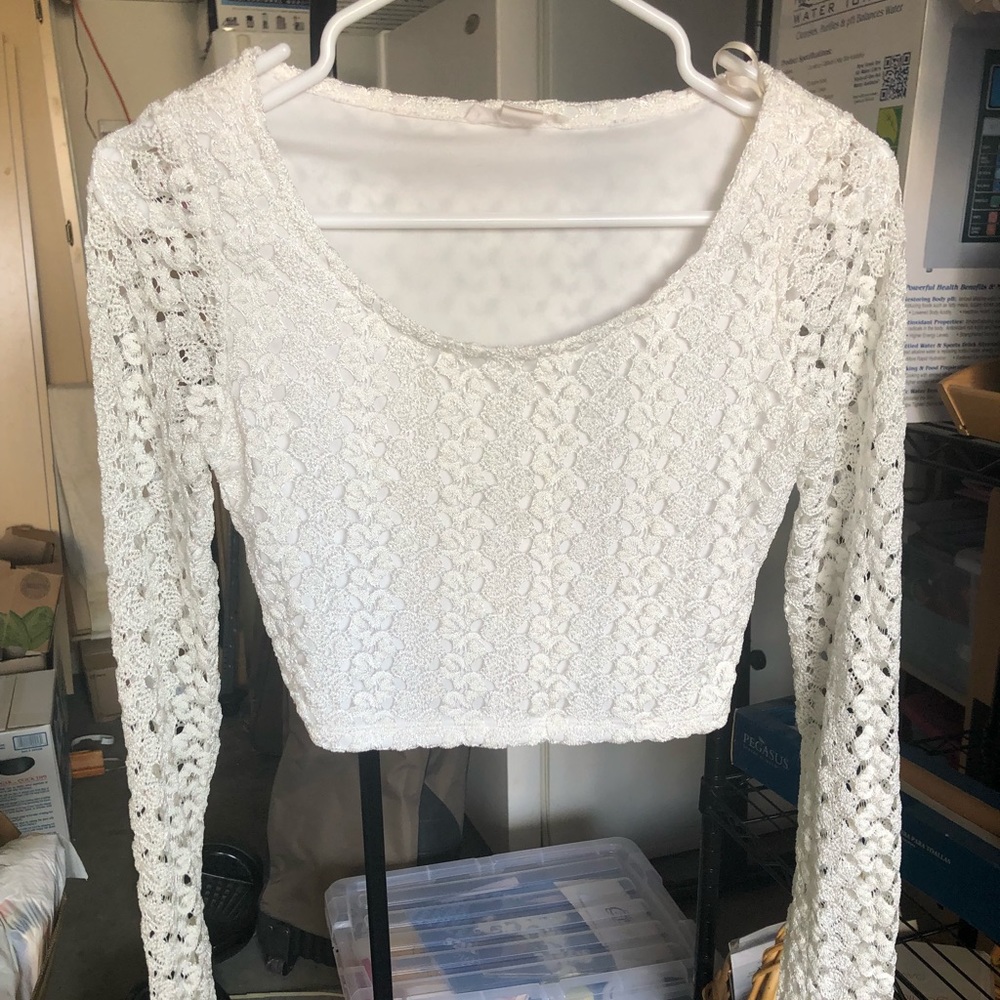 Forever 21 white lace crop top